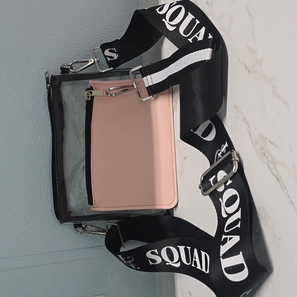 Stylish Pink and Black Crossbody Bag